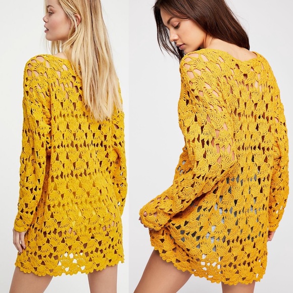 Free People Little Fan Crochet Tunic Sweater - Picture 14 of 14